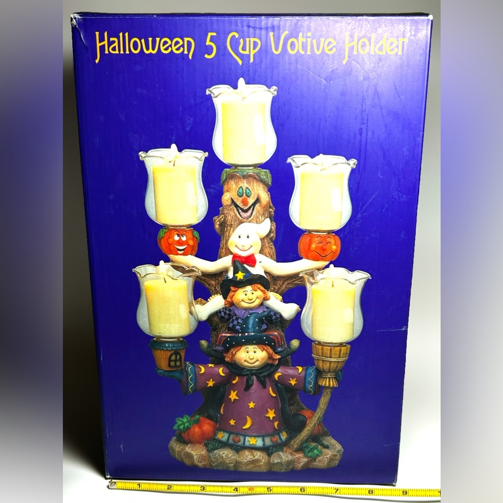 Tricks N’ Treats Halloween 5 Cup Votive Whimsical Candle Holder Table Top Decor